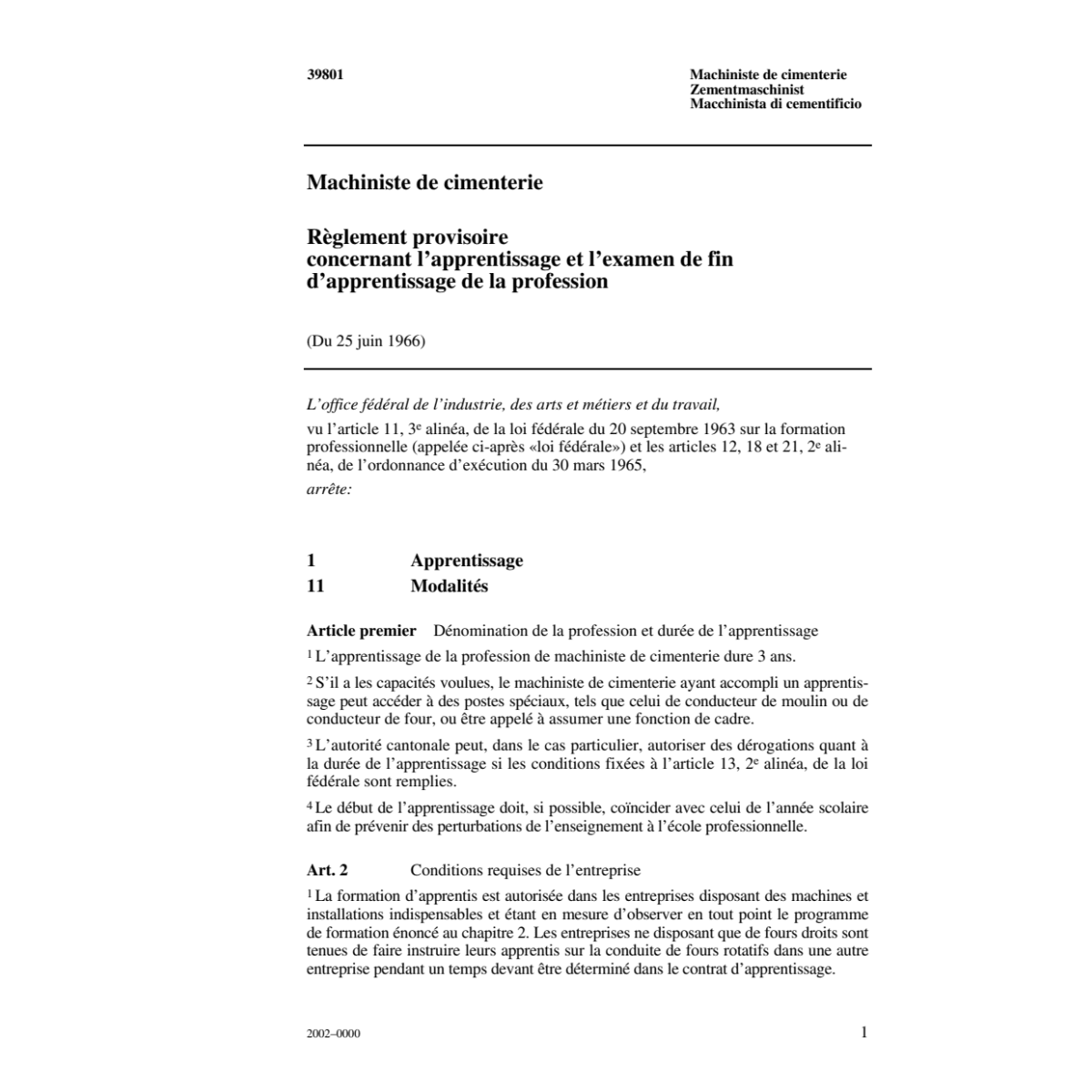machiniste de cimenterie,R.d'apprentiss.