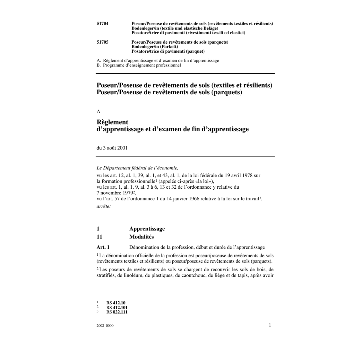 Poseur de revêtements de sols 3.08.01