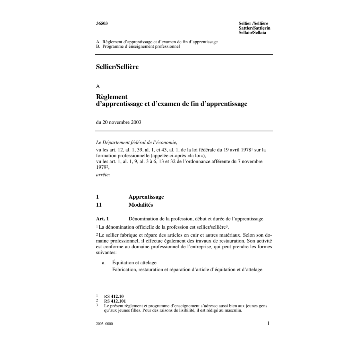 R apprentissage, Sellier