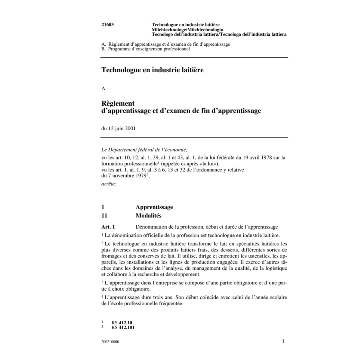R Technologue en industrie laitière