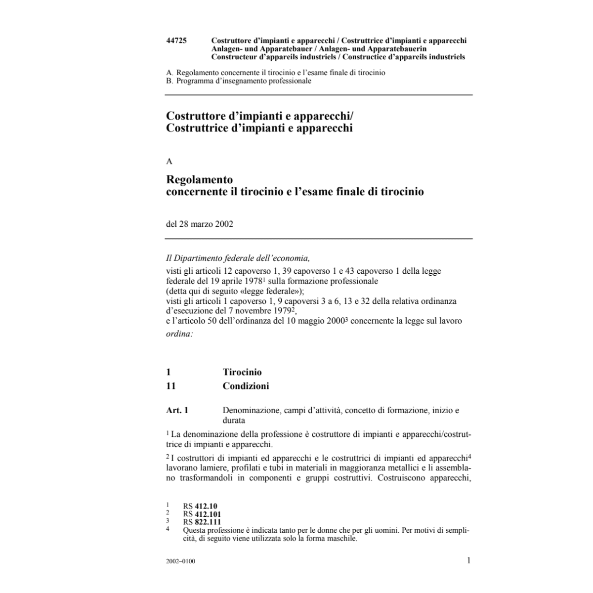 R Costruttore d'impianti e apparecchi