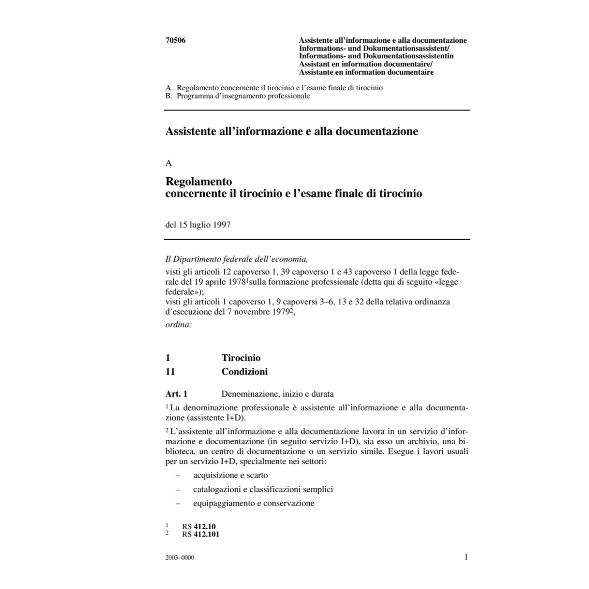 R Assistente informazione documentazione