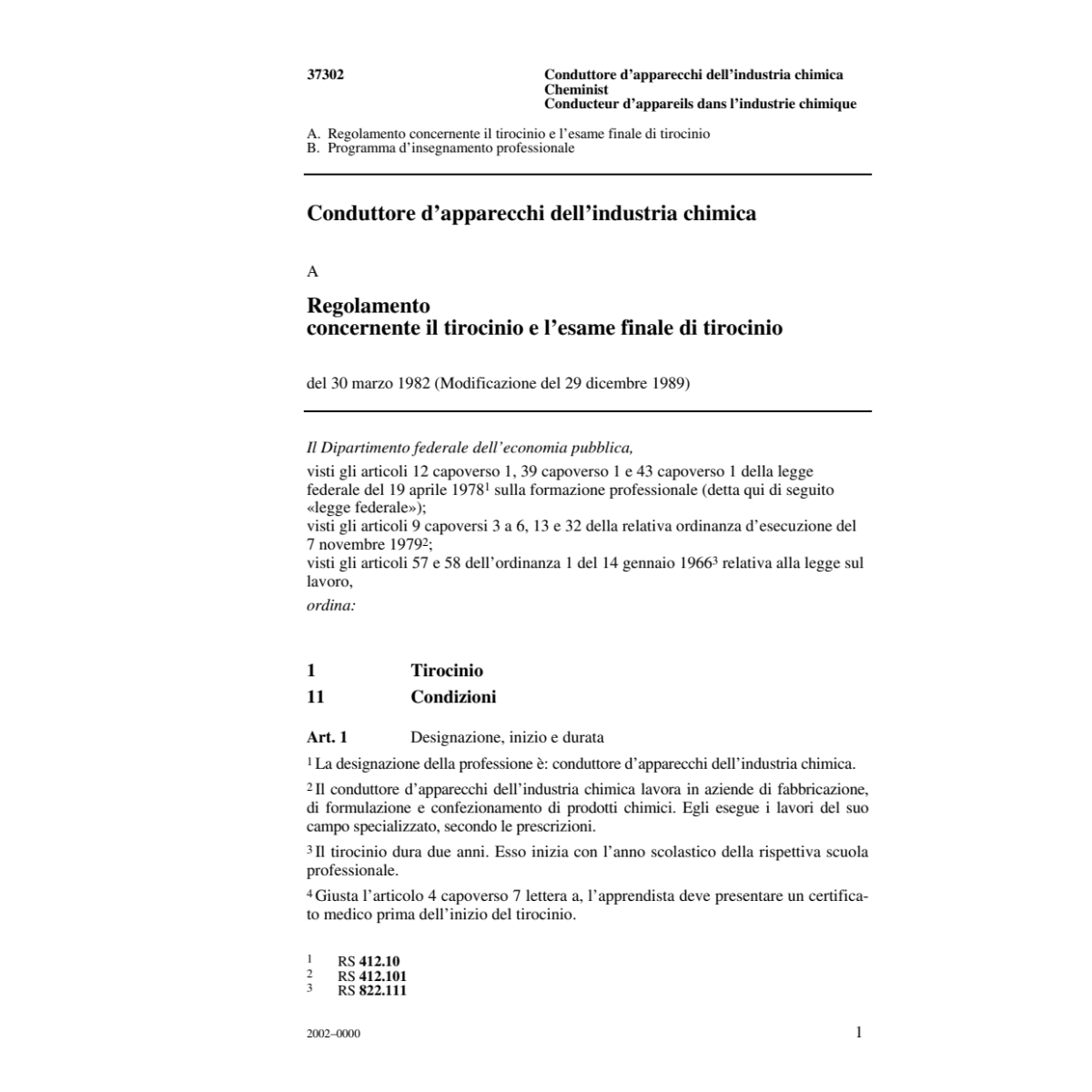 R tiroc., Conduttore industria chimica
