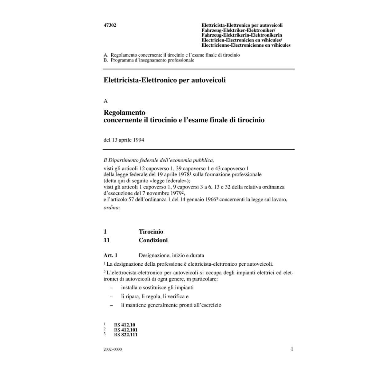 R Elettricista-elettronico autoveicoli