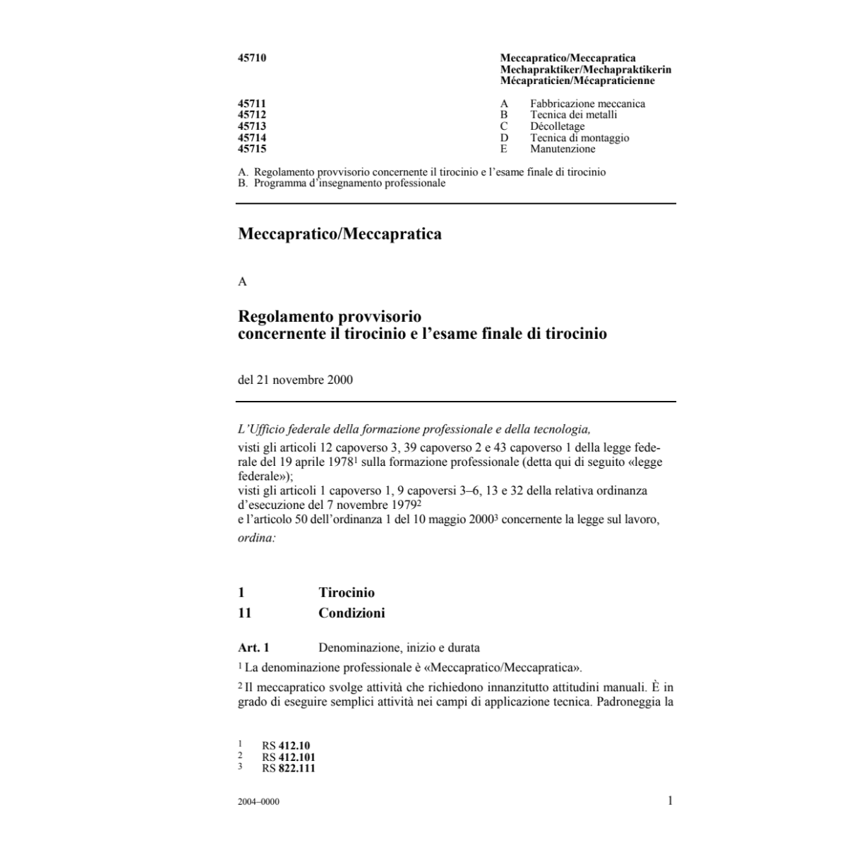 Meccapratico Regolamento