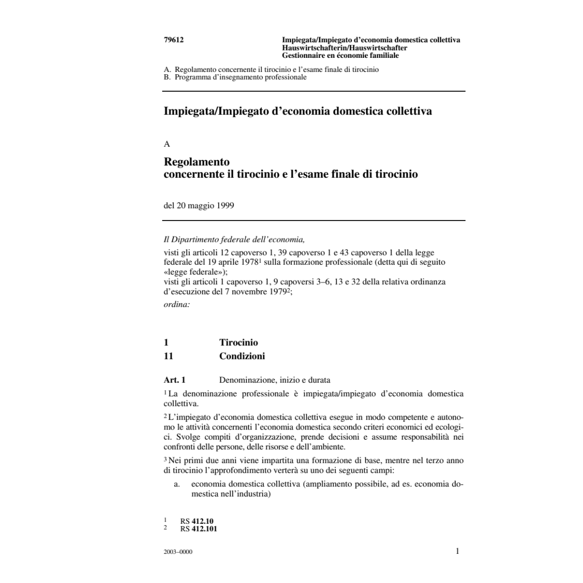 Impiegato d'economia domestica colletiva