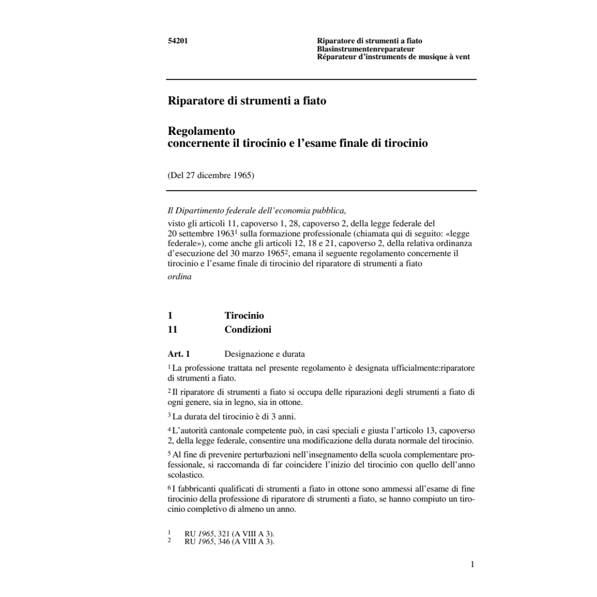 Riparatore di strumenti a fiato
