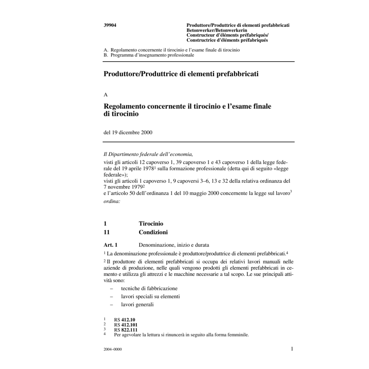 Produttore di elementi prefabbricati
