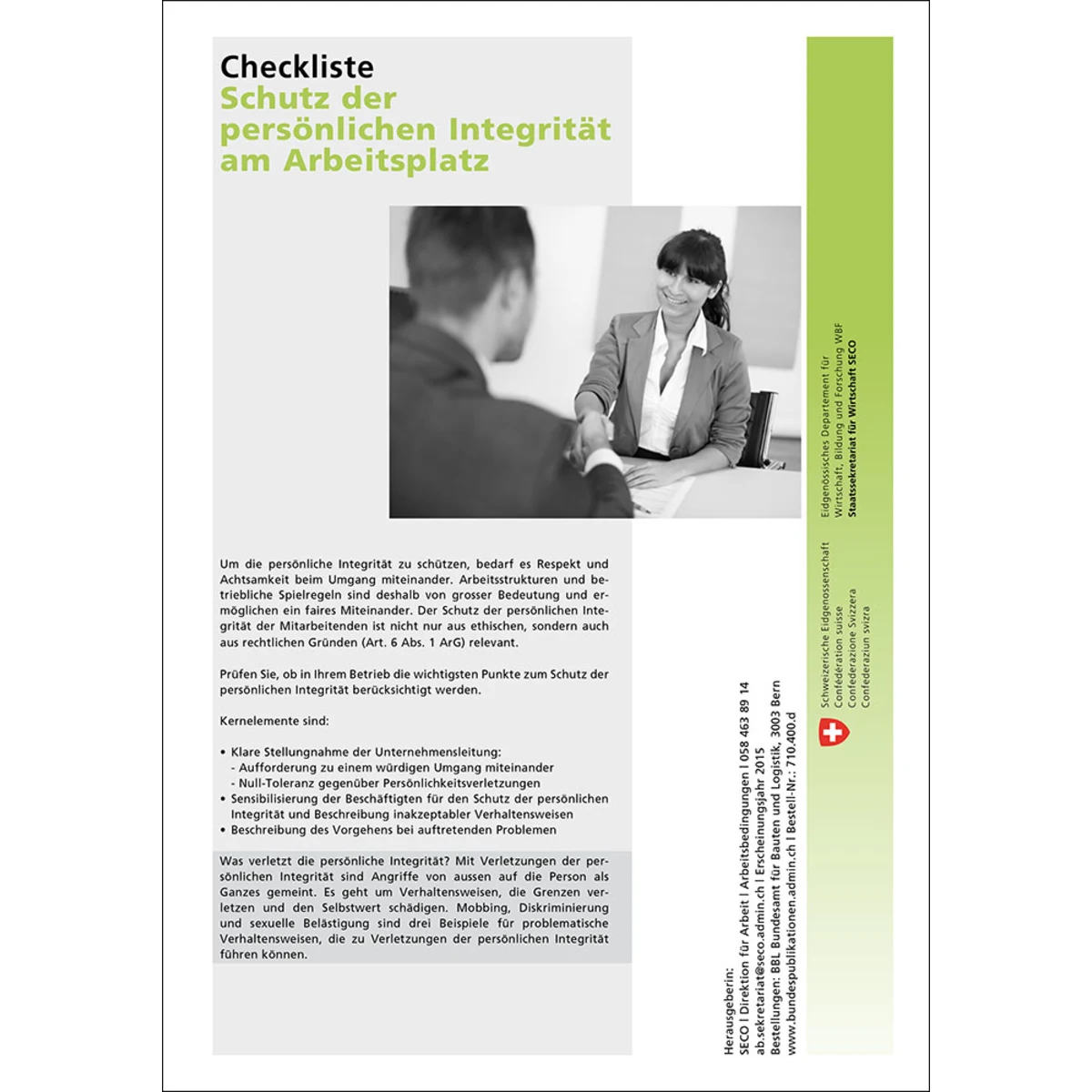 Checkliste Schutz persönl. Integrität