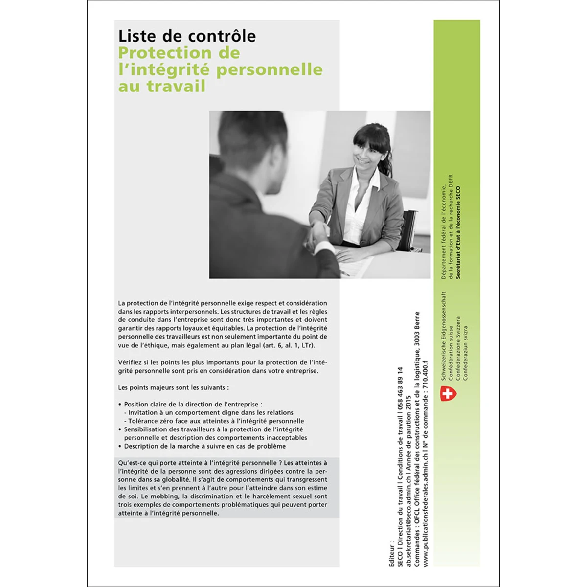 Liste de contrôle, Protection intégrité