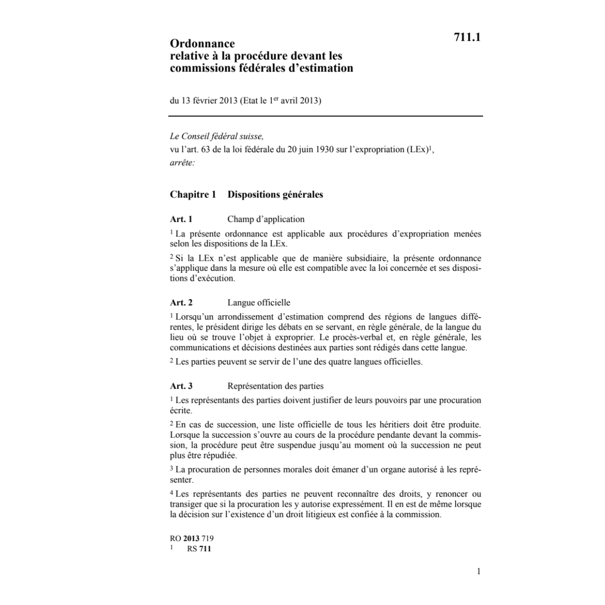 O commissions féd. d'estimation, OCFE