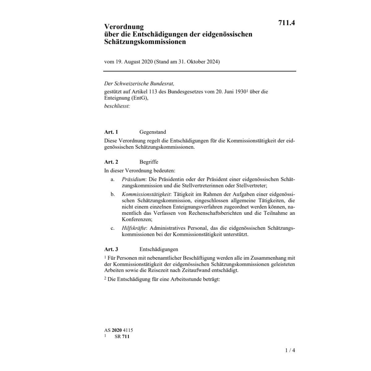 V Entschädigungen Schätzungskommissionen