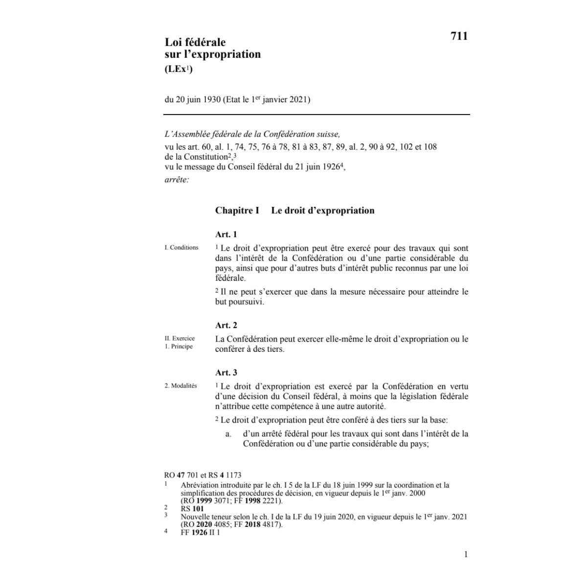 LF sur l'expropriation, LEx