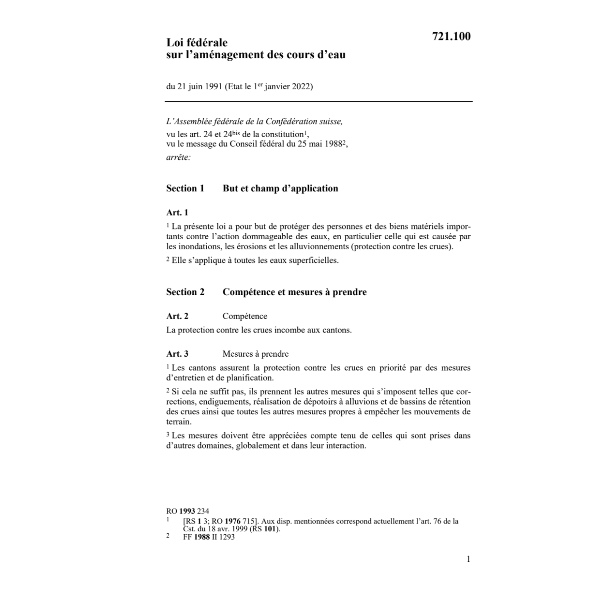 LF sur l'aménagement des cours d'eau