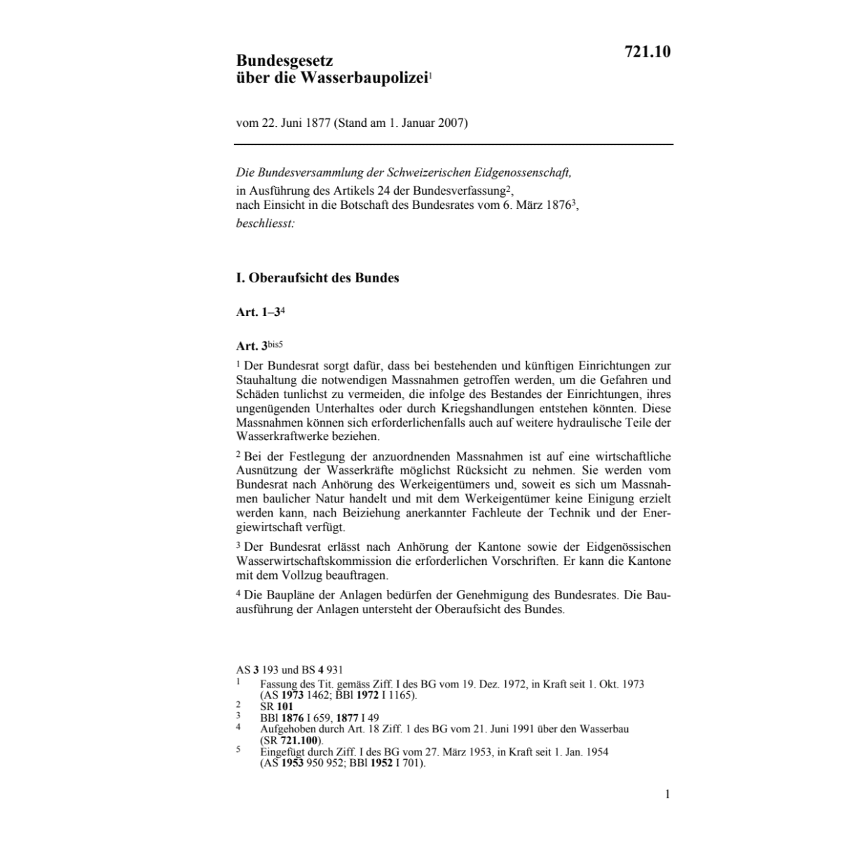 BG über die Wasserbaupolizei