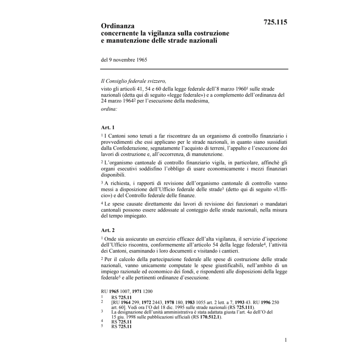 O Vigilanza costruzione strade nazionali