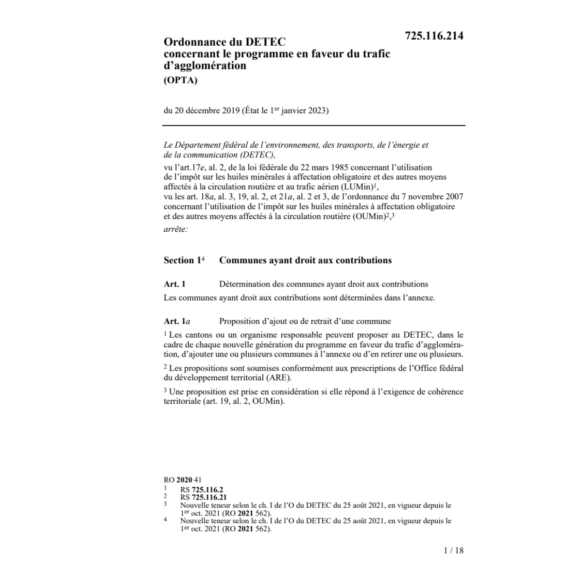 O DETEC 20.12.17 délais calc trafic