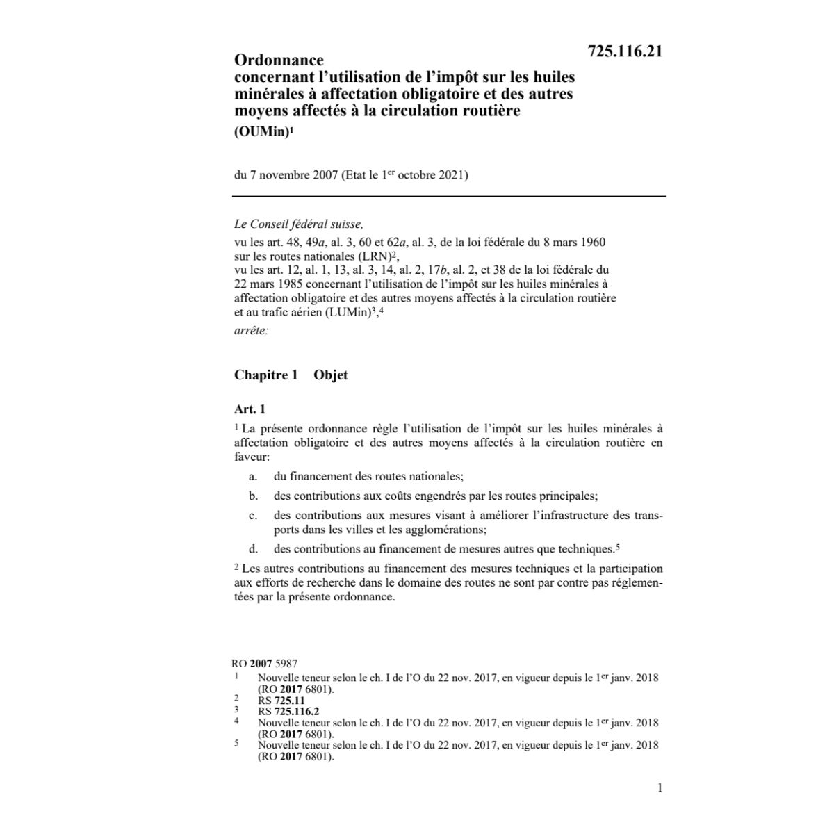 O impôt huiles minérales OUMin