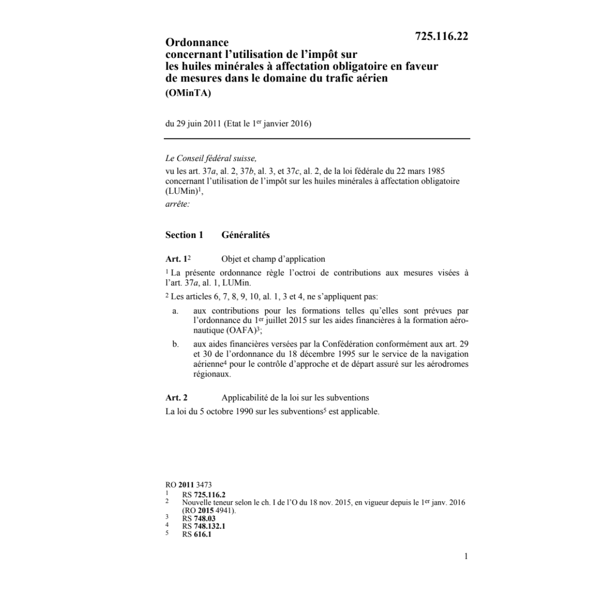 O impôt huiles minérales OMinTA