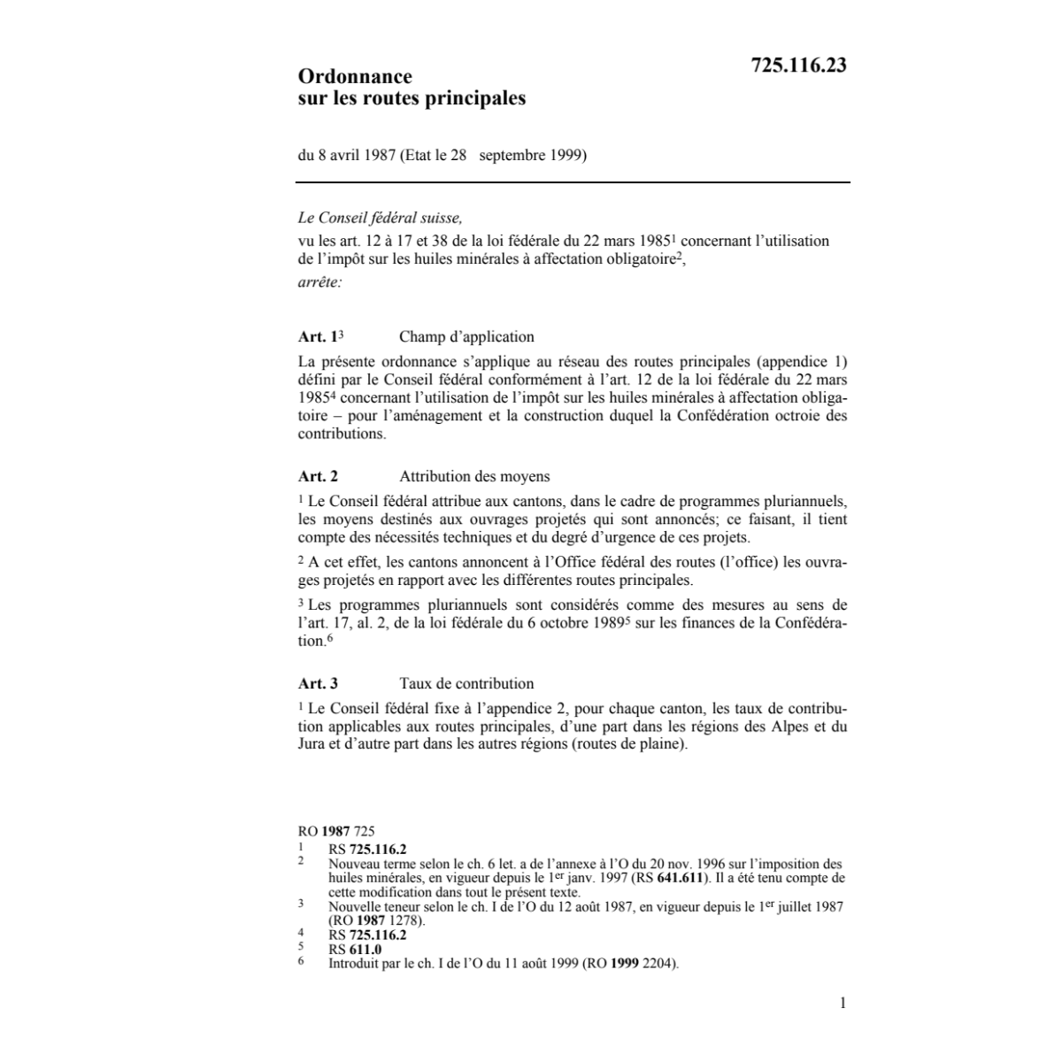 O Routes principales