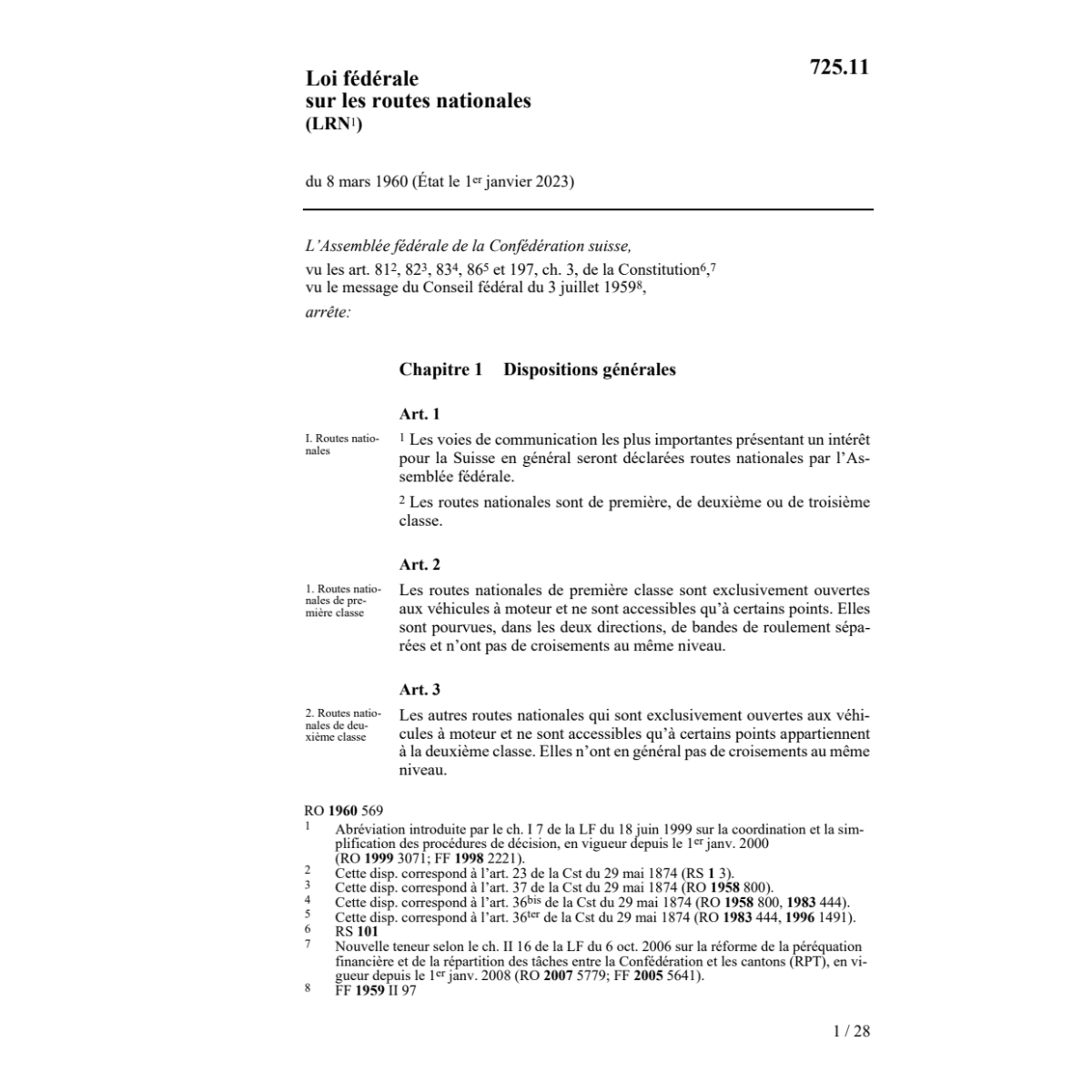 LF sur les routes nationales, LRN