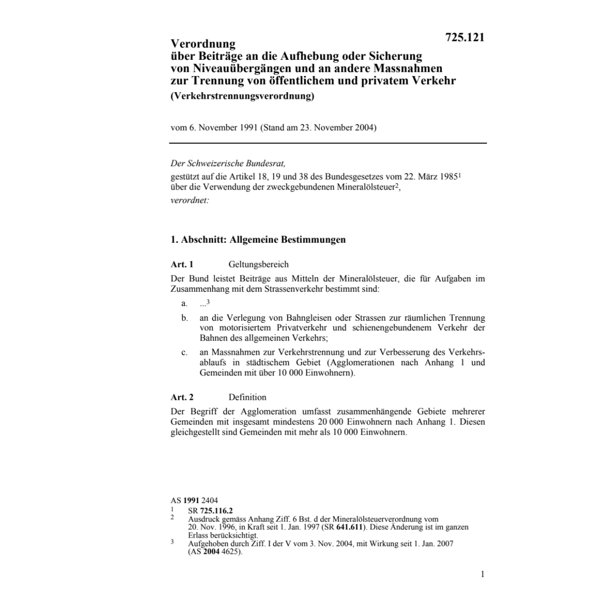 V Beiträge Niveauüber. Verkehrstrennung