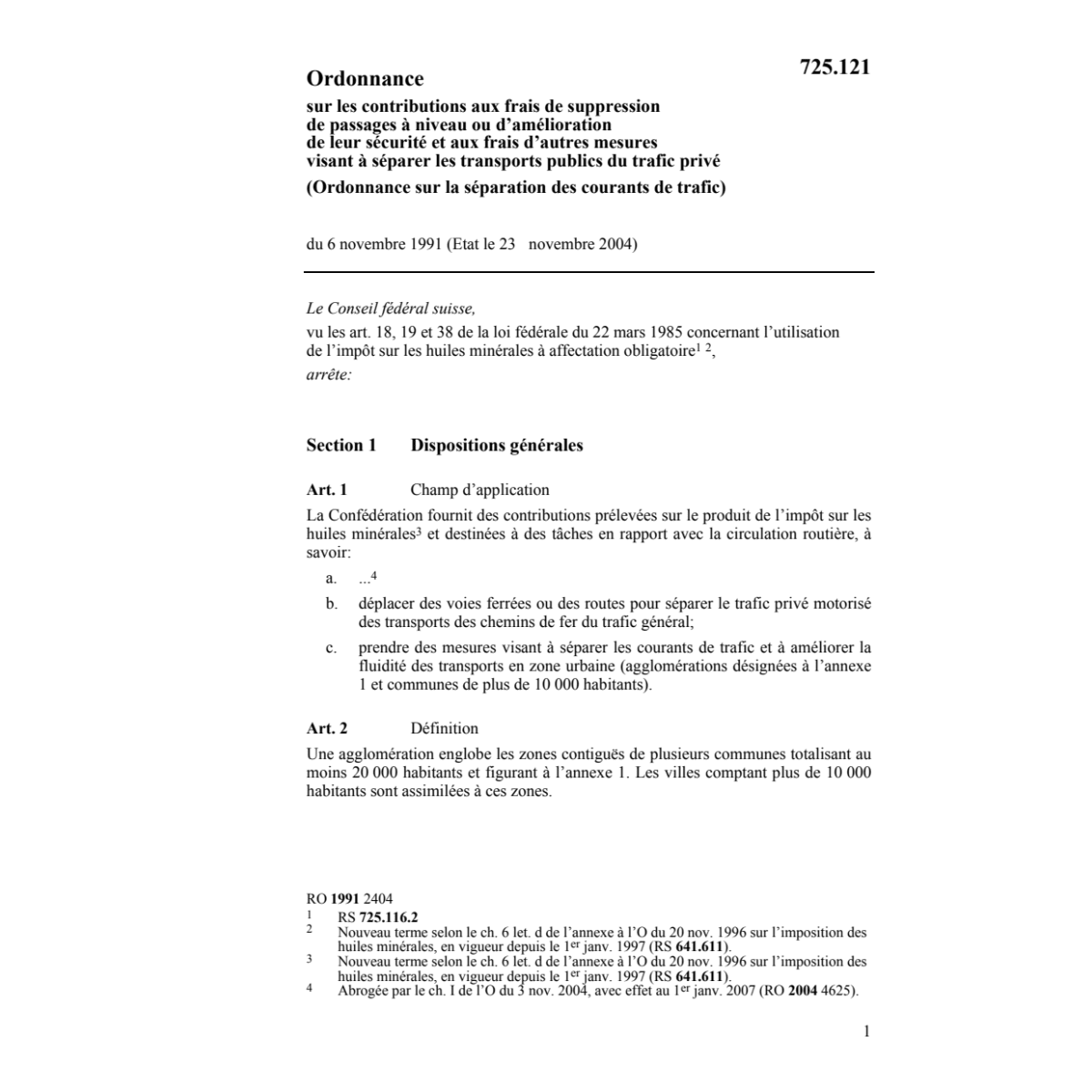 O Contributions passages à niveau