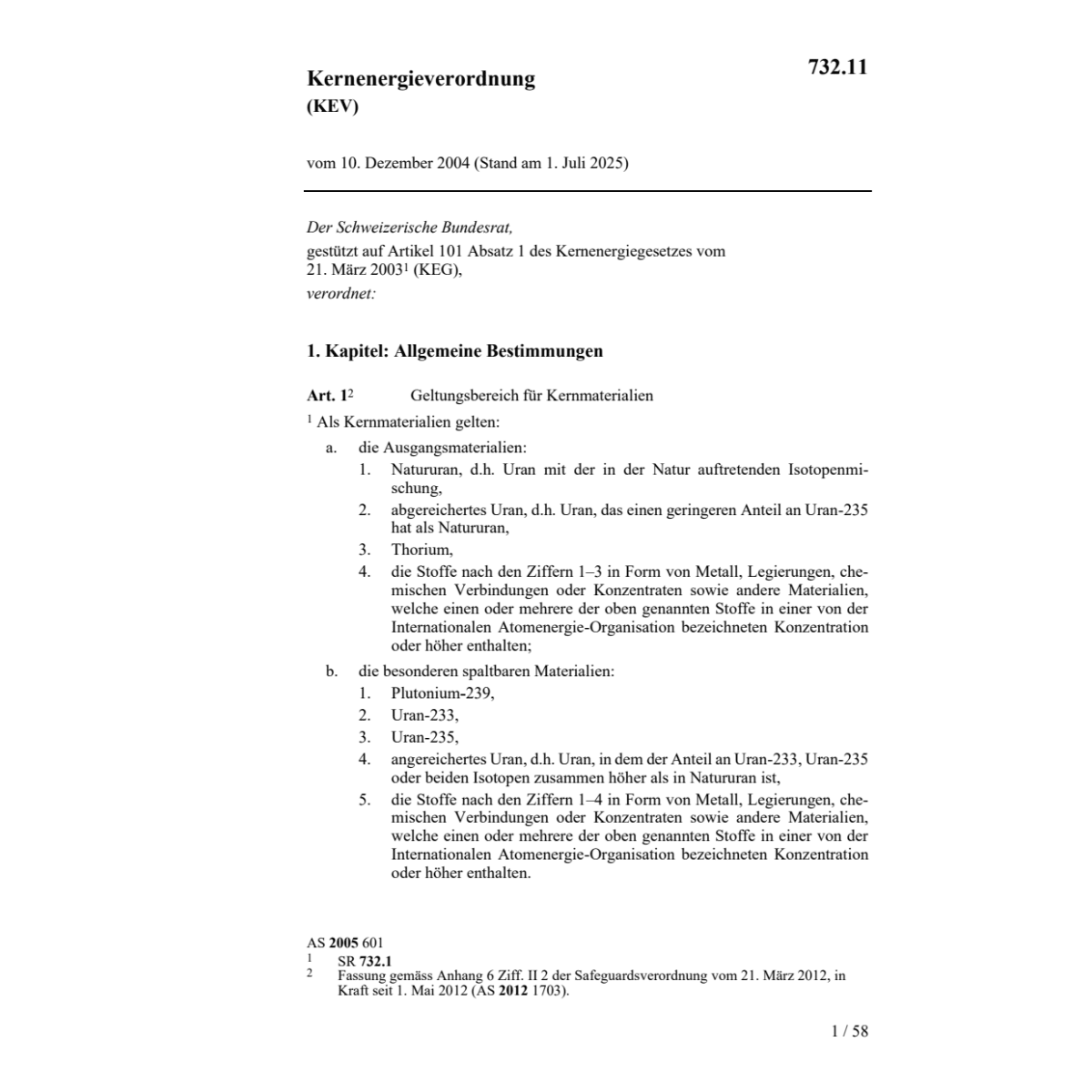 Kernenergieverordnung KEV