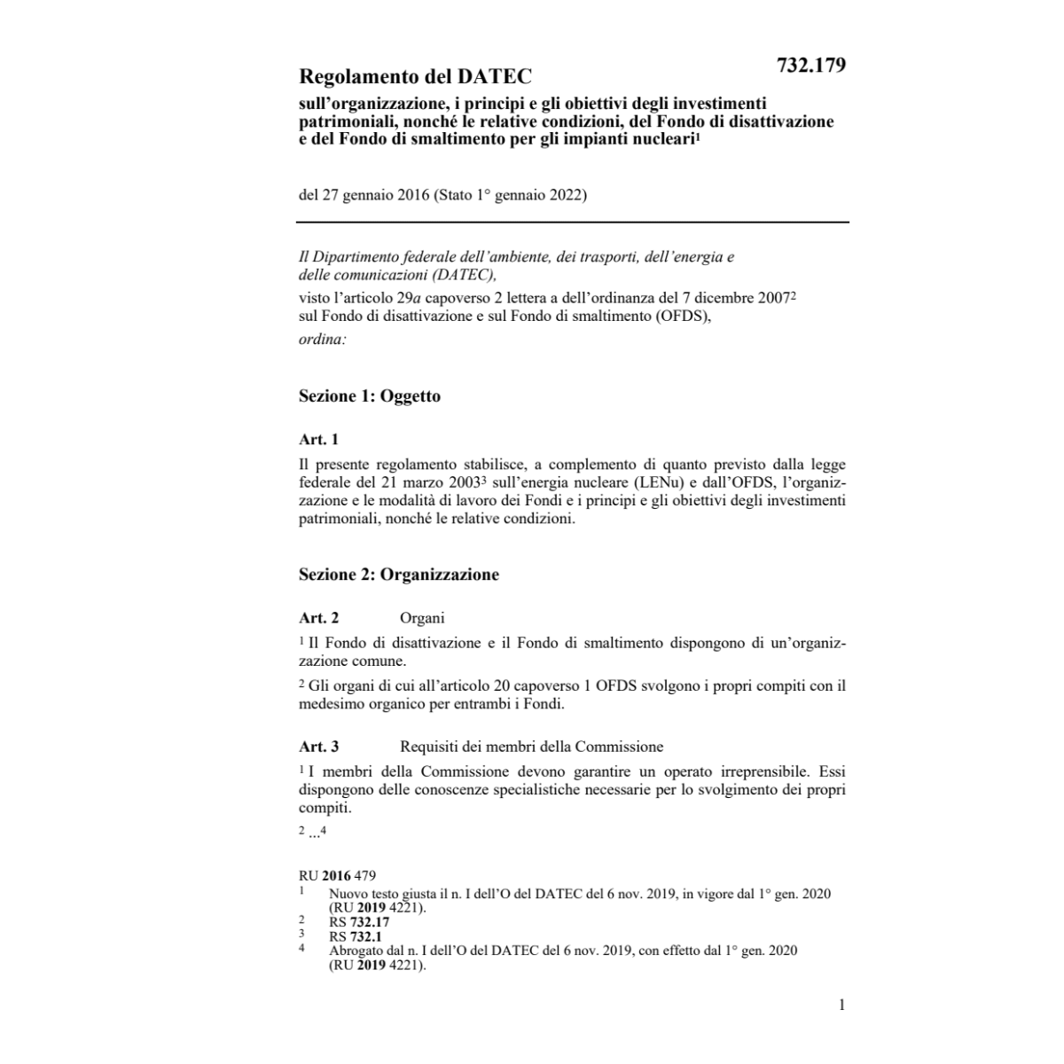 Regol. DATEC investim. impianti nucleari