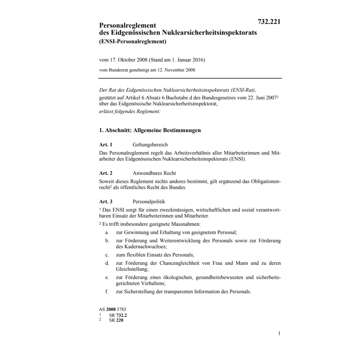 ENSI Personalreglement