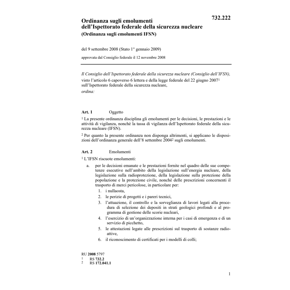 Ordinanza sugli emolumenti IFSN