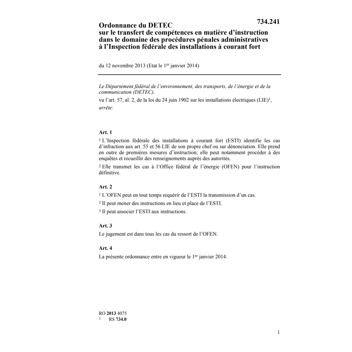 O DETEC transfert compétences