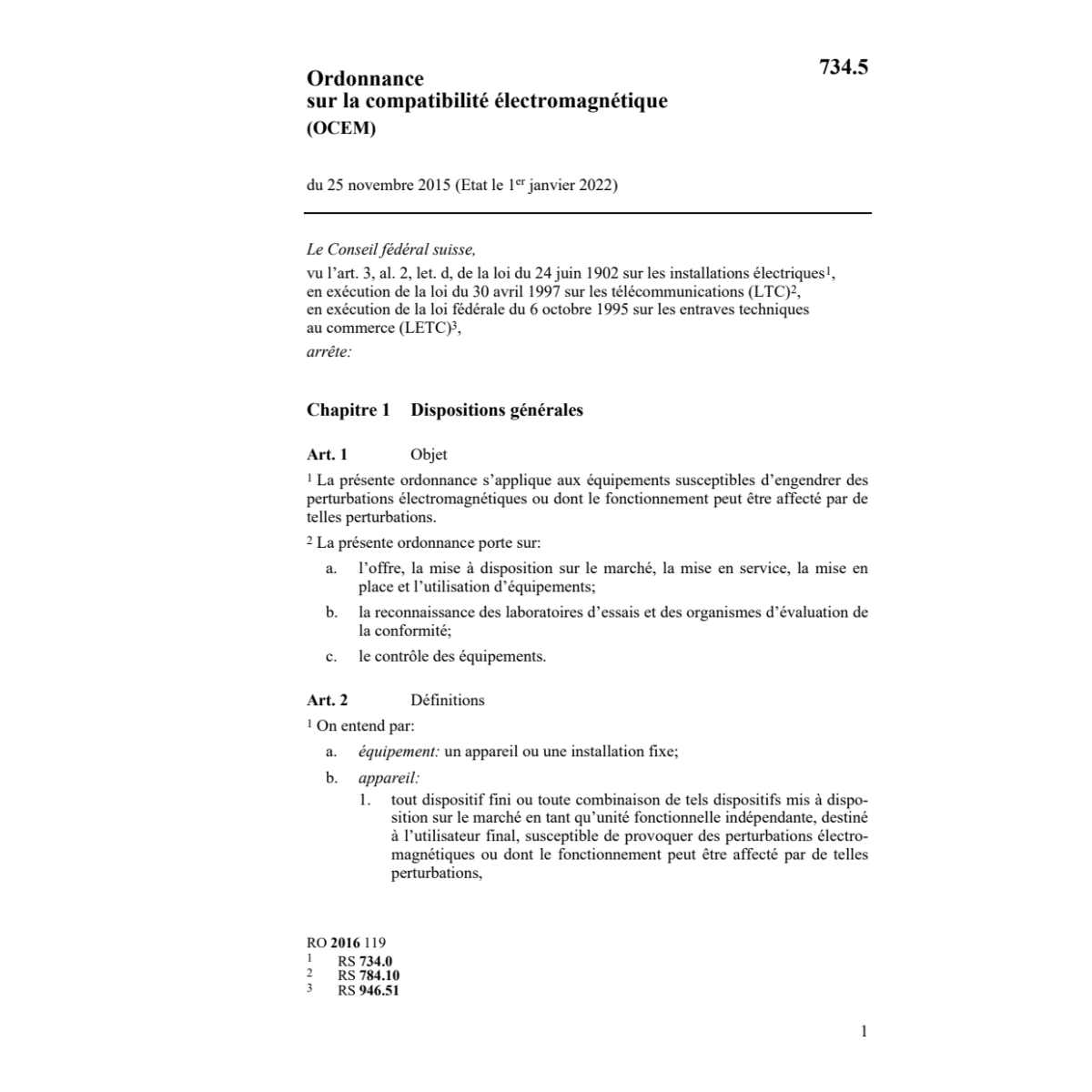O compatibilité électromagnétique OCEM