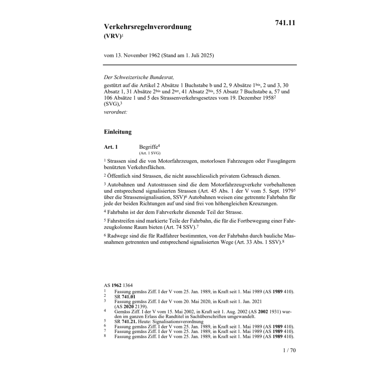 Verkehrsregelnverordnung, VRV