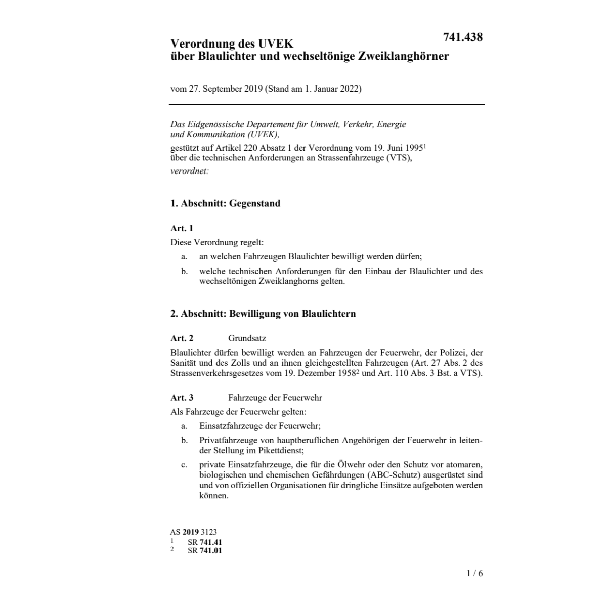 V UVEK 27.9.19 Blaulichter Zweiklanghörn