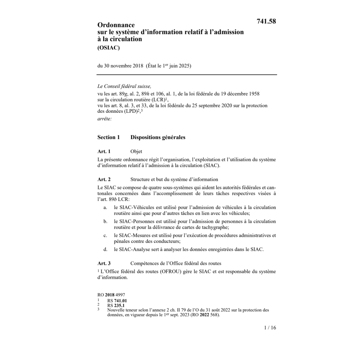 O info. admission circulation (OSIAC)