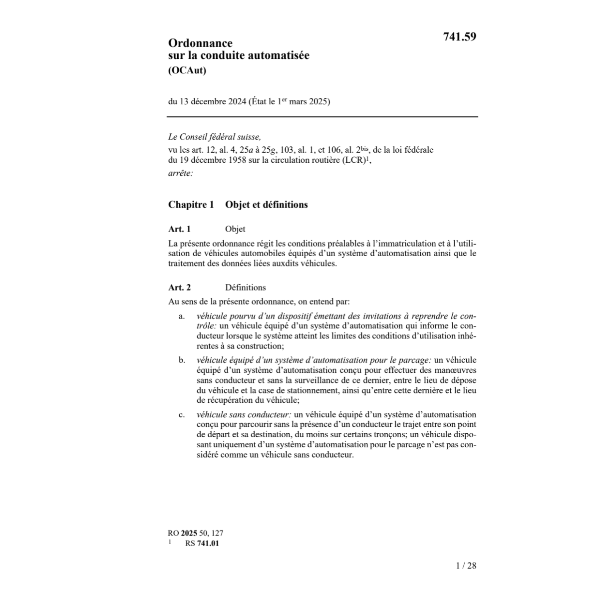 O sur la conduite automatisée (OCAut)
