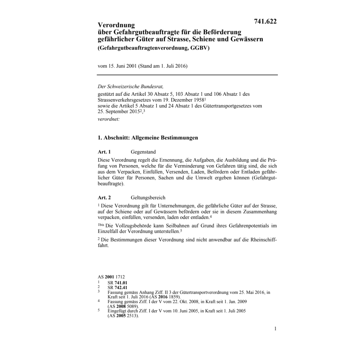 Gefahrgutbeauftragtenverordnung GGBV