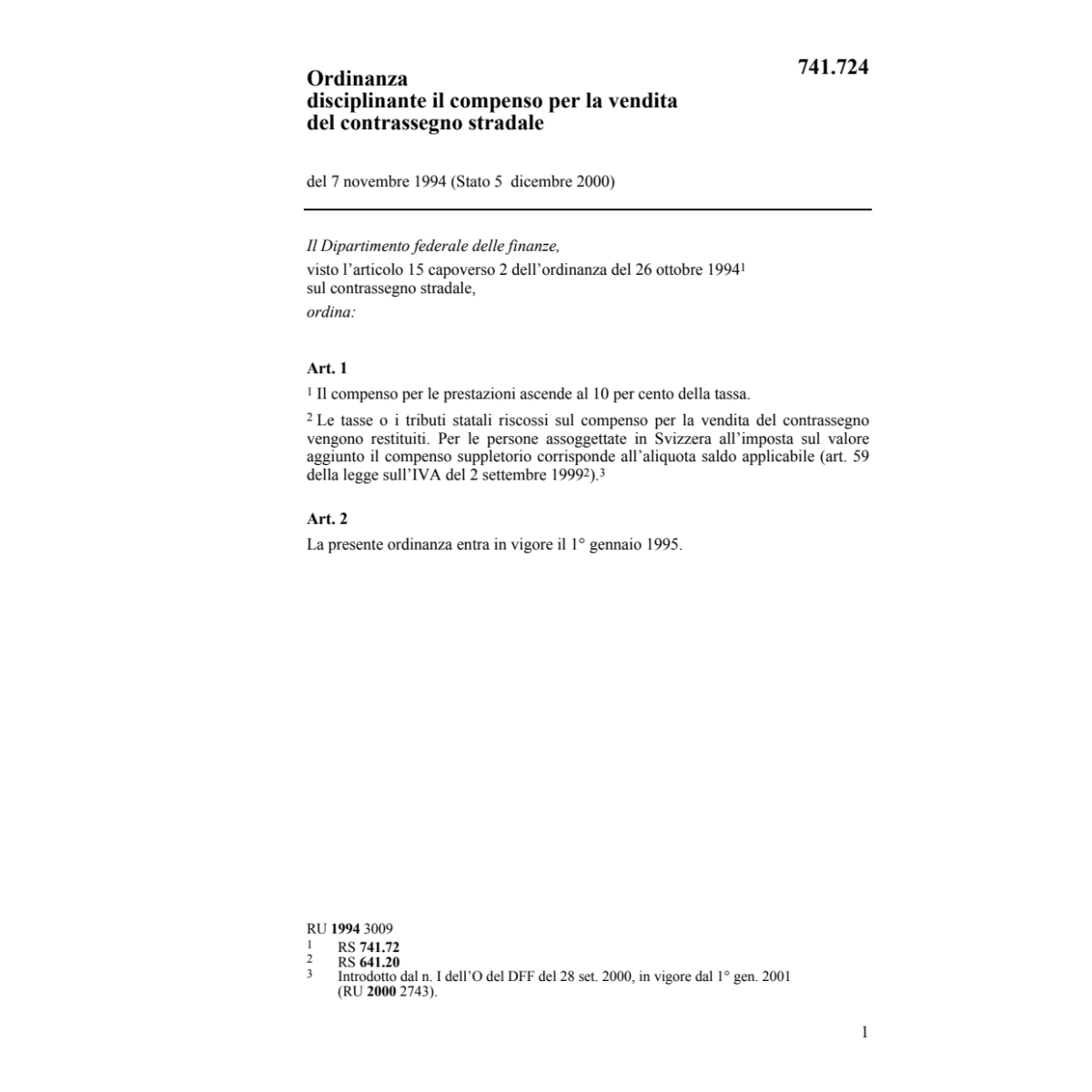 O disciplinante compenso, contrassegno