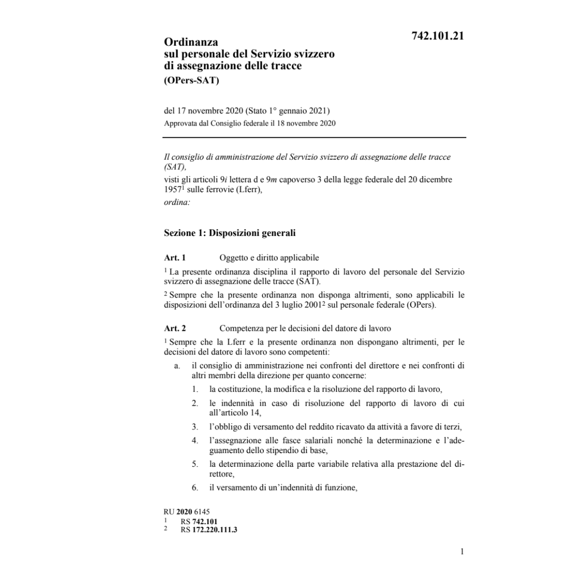 O pers. Servizio svizzero (OPers-SAT)