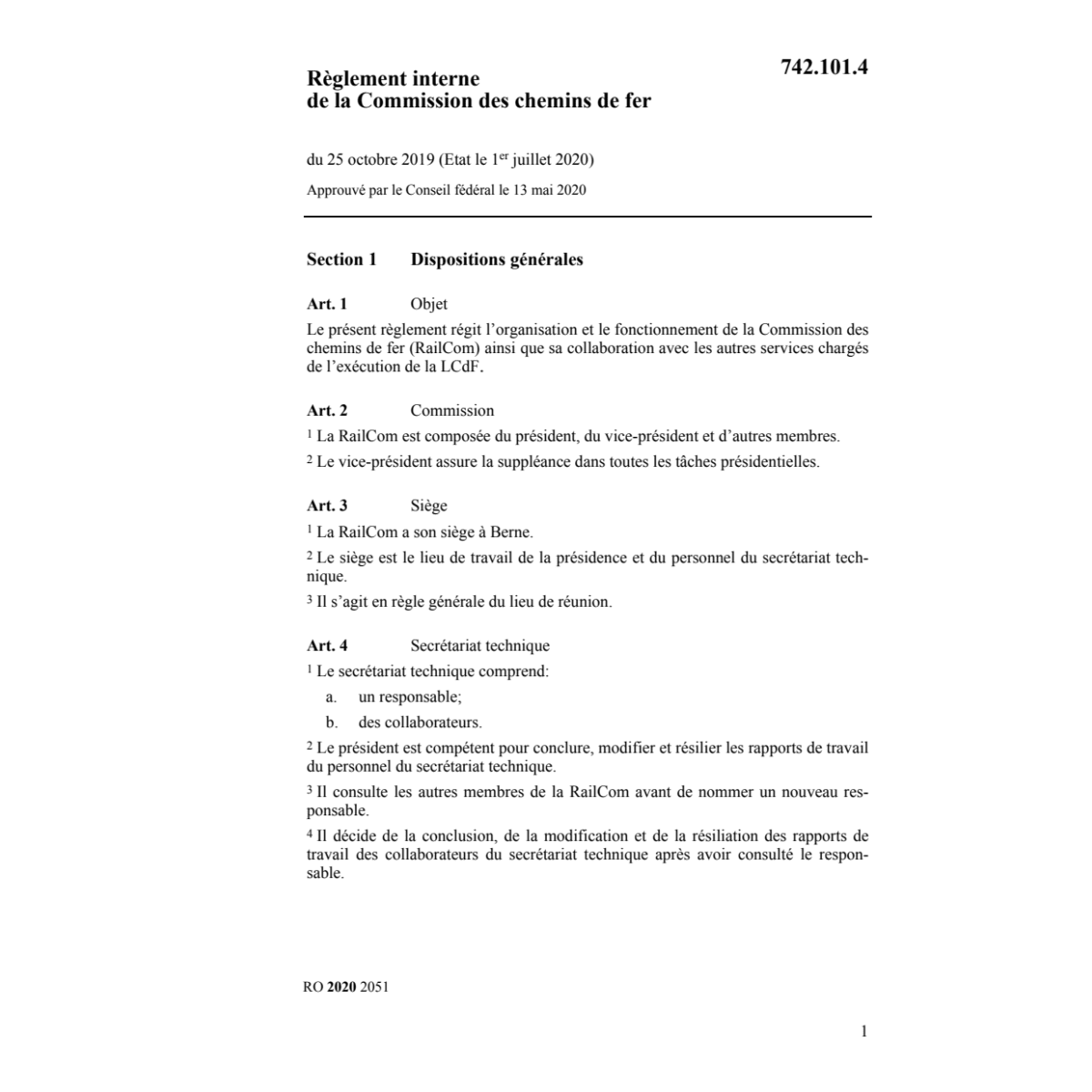 R Commission arbitrage chemins de fer
