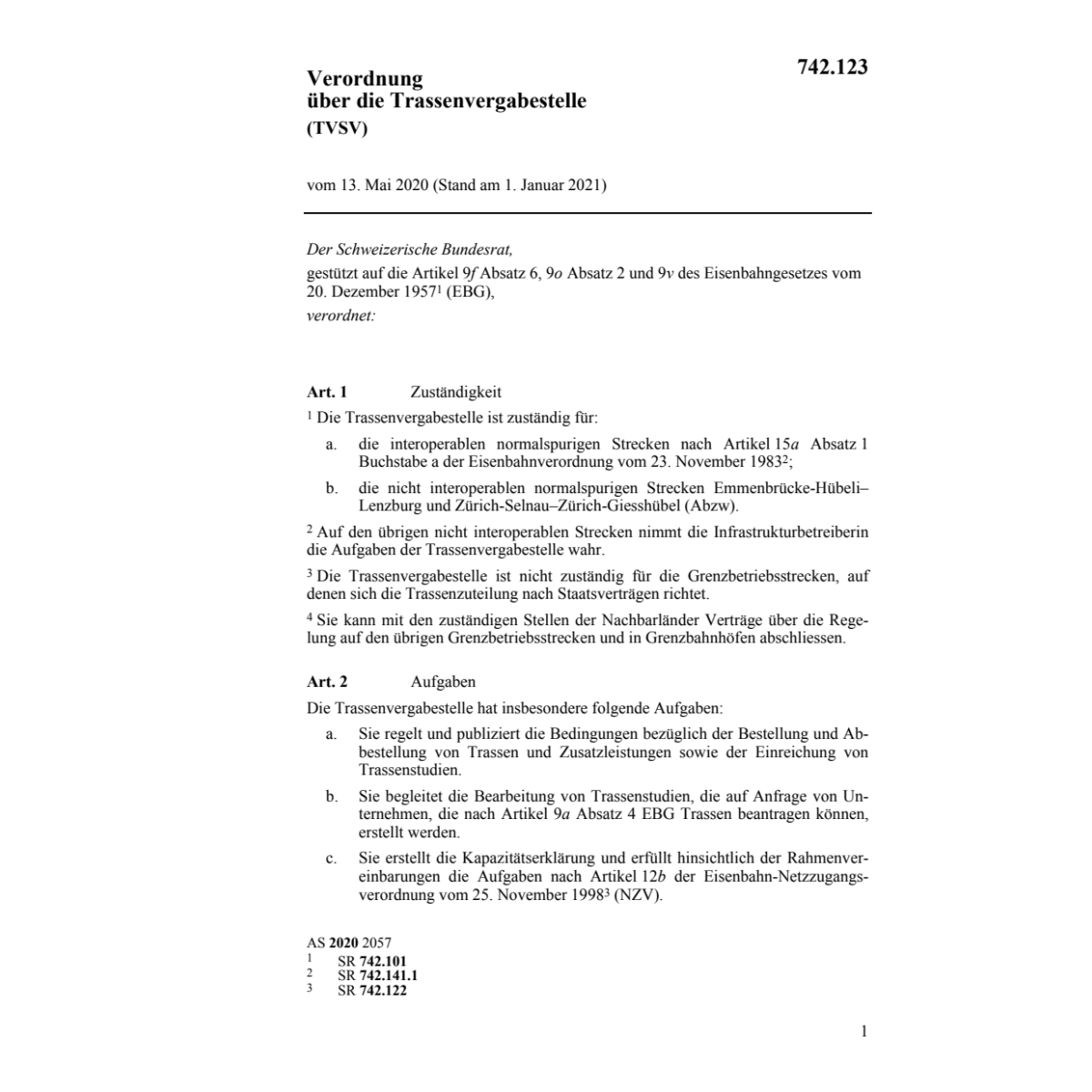 V Trassenvergabestelle (TVSV)