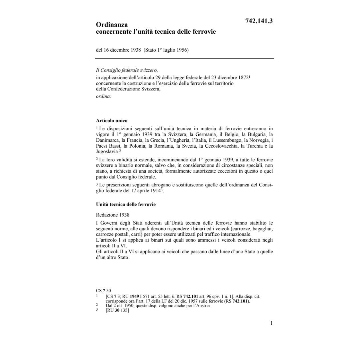 O unità tecnica della ferrovie