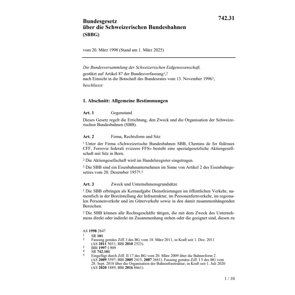 BG Schweizerischen Bundesbahnen, SBBG