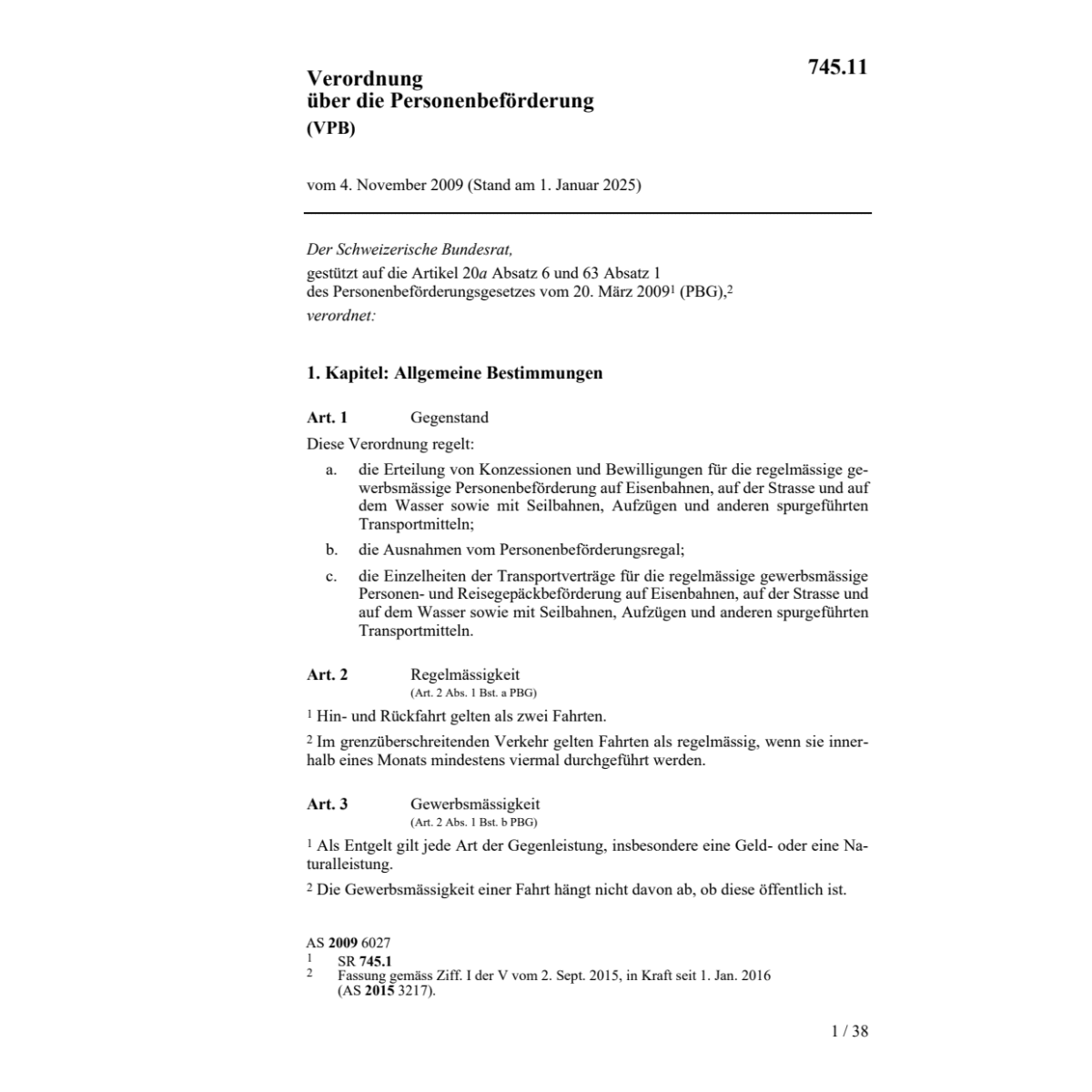 V Personenbeförderung VPB