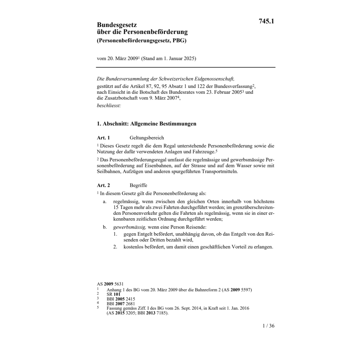 Personenbeförderungsgesetz, PBG