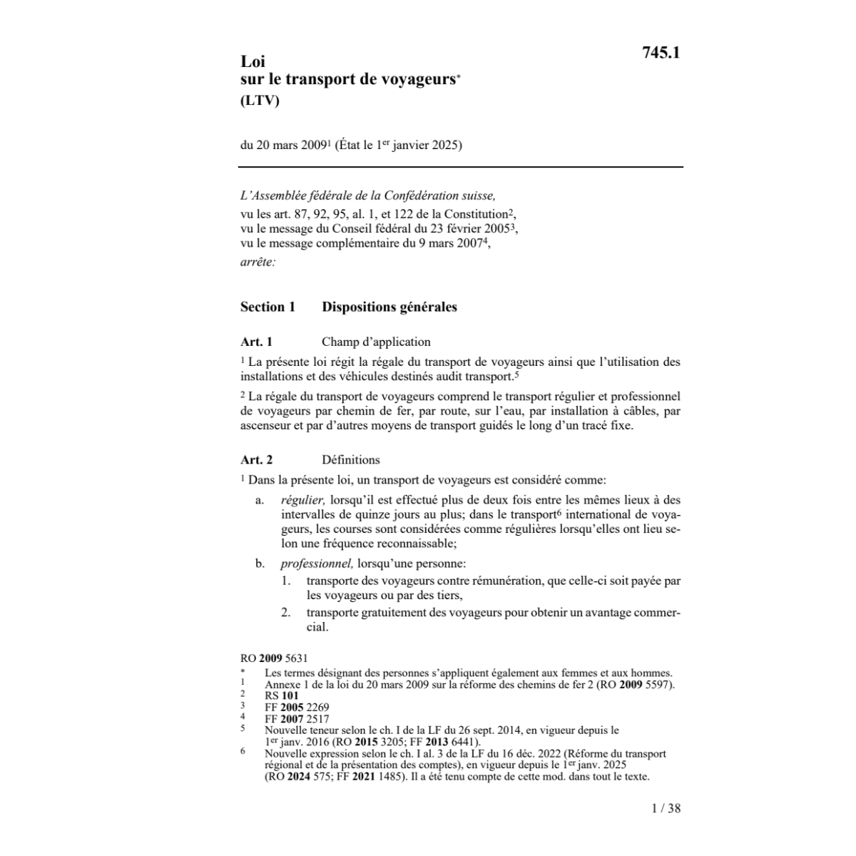 LF transport de voyageurs LTV