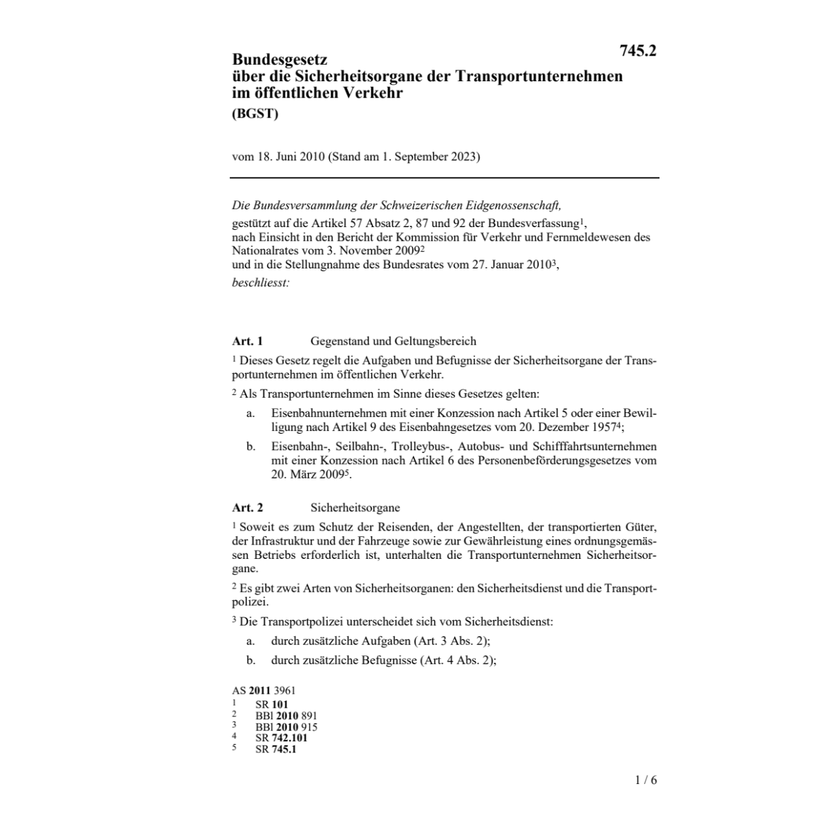 BG Sicherheitsorgan Transportunternehmen
