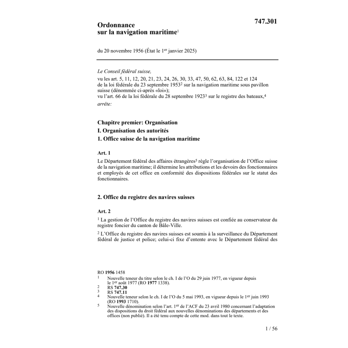 O sur la navigation maritime