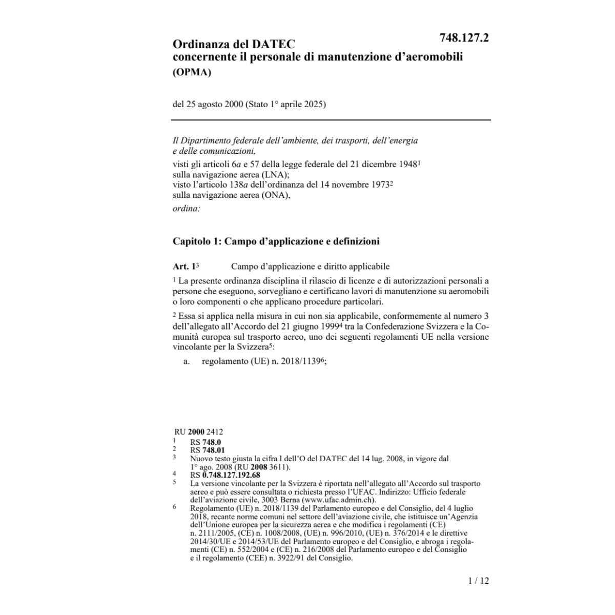 O personale manutenzione aeromobili,OPMA
